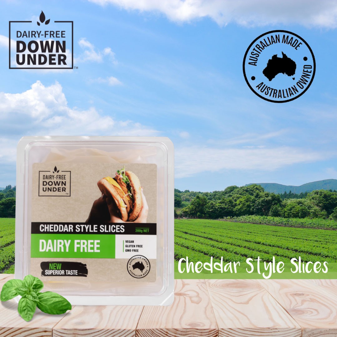 Vegan Cheddar Style Cheese Slices Dairy Free Down Under