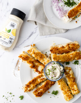 Crispy Tofu Fingers with Cheesey Dipping Sauce-4